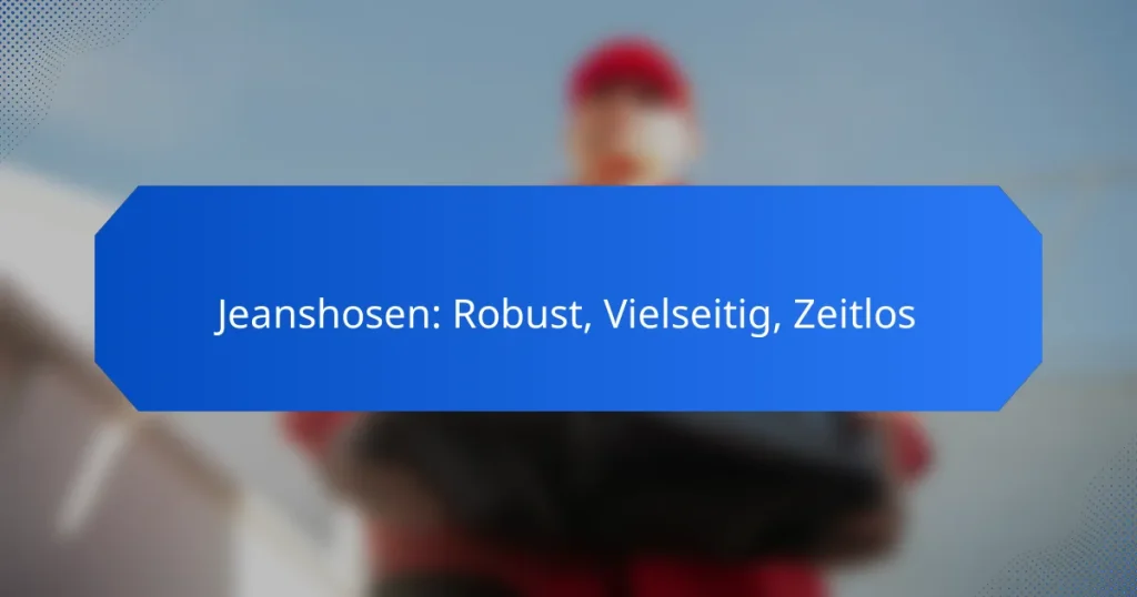 Jeanshosen: Robust, Vielseitig, Zeitlos