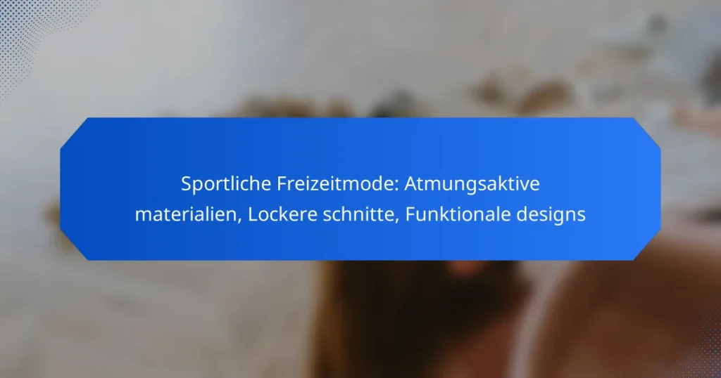 Sportliche Freizeitmode: Atmungsaktive materialien, Lockere schnitte, Funktionale designs