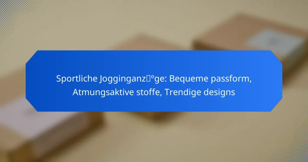 Sportliche Jogginganzüge: Bequeme passform, Atmungsaktive stoffe, Trendige designs