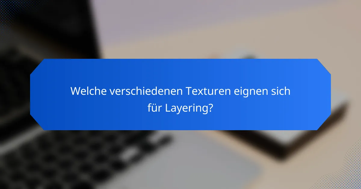 Welche verschiedenen Texturen eignen sich für Layering?